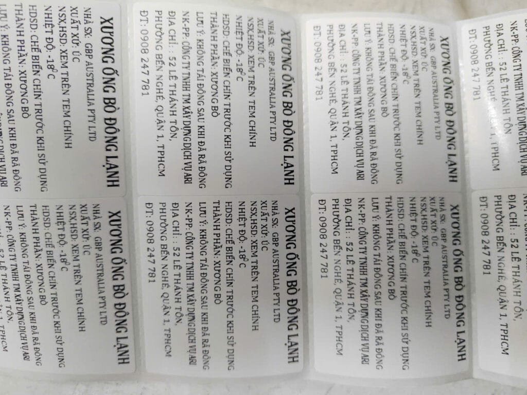 In Nhãn Sản Phẩm Cho Ngành Thực Phẩm: Những Điều Cần Lưu Ý