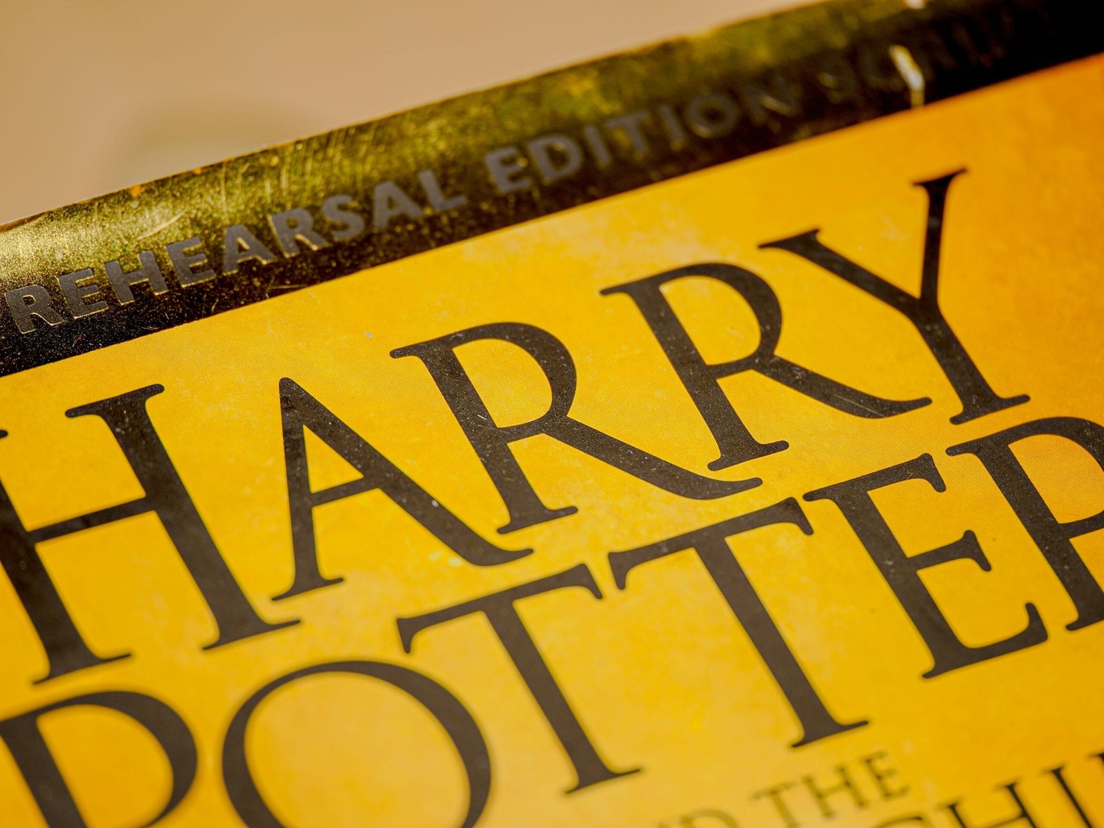 A harry potter book sitting on top of a table