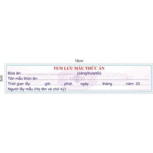 tem lưu mẫu thức ăn